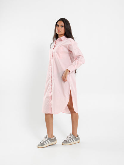 High Low Midi Shirt Dress
