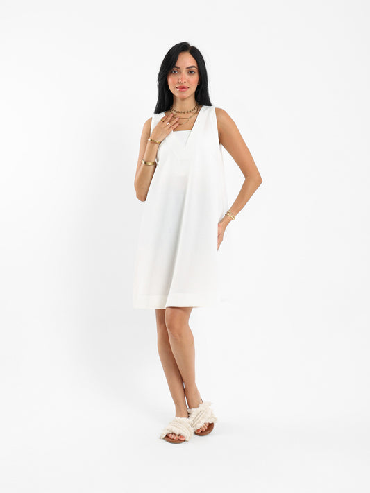 Sleeveless V-Neck Above-Knee Dress