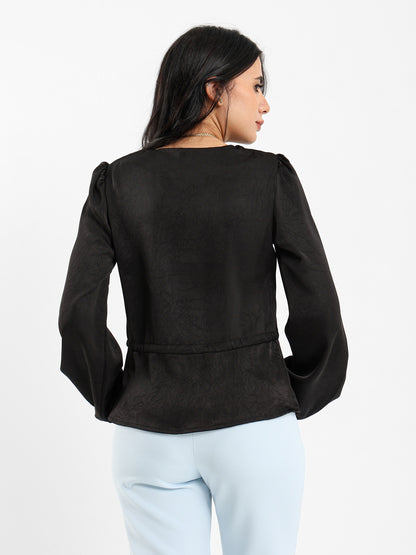 Satin Blouse With Drawstring