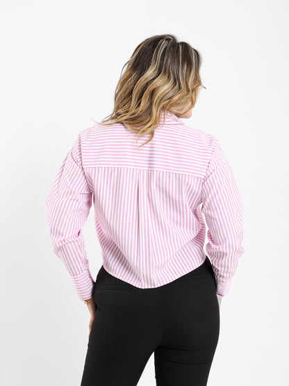 Stripped Cropped Shirt