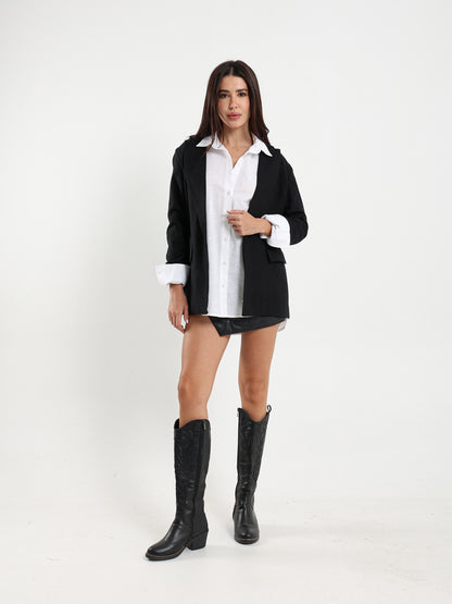 Oversized Plain Linen Shirt