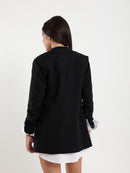 Linen Roll-Up Sleeve Blazer