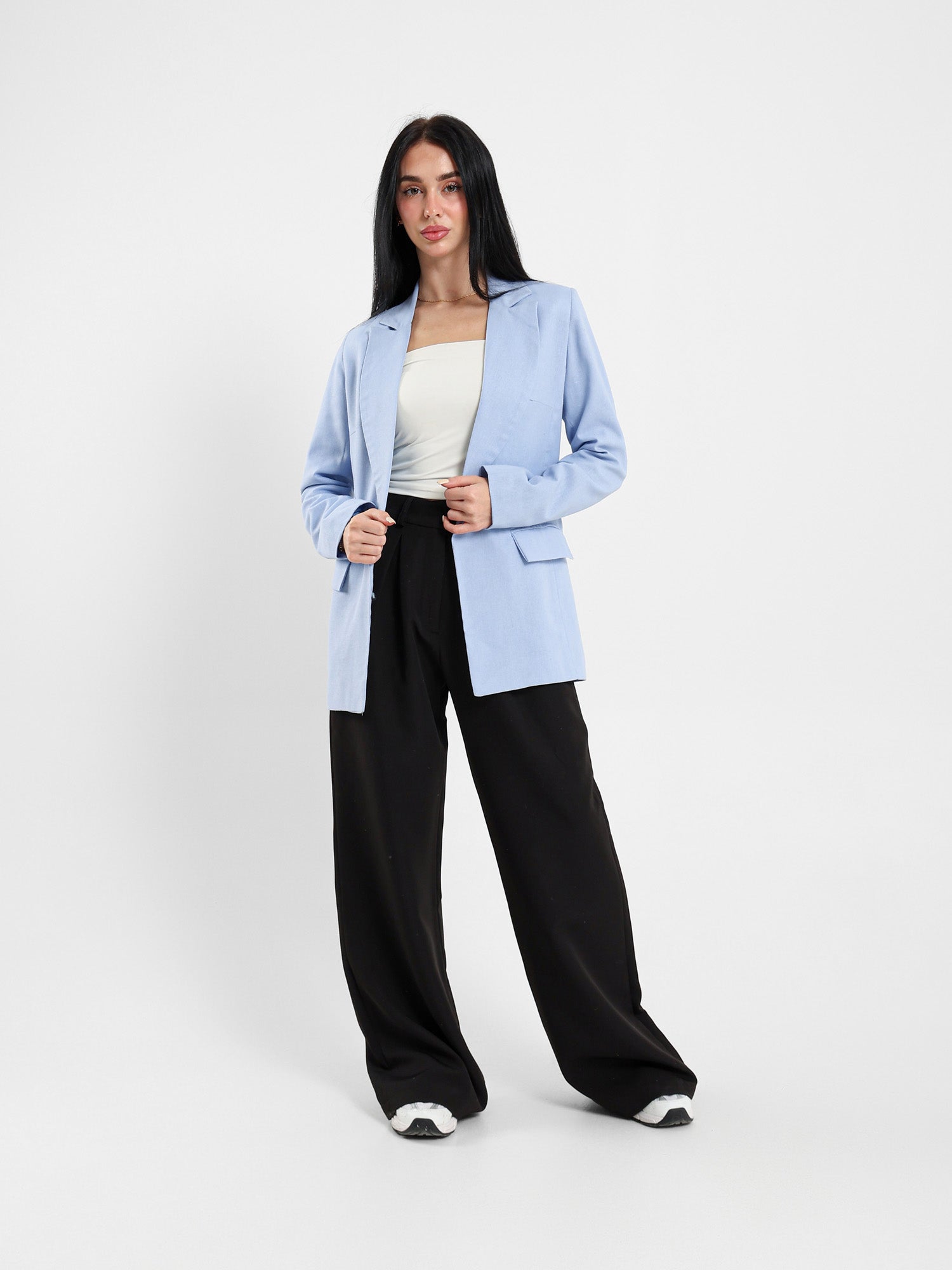 Linen Roll-Up Sleeve Blazer