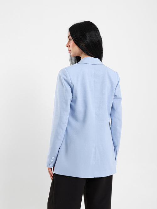 Linen Roll-Up Sleeve Blazer