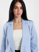 Linen Roll-Up Sleeve Blazer