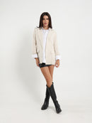 Linen Roll-Up Sleeve Blazer