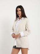 Linen Roll-Up Sleeve Blazer