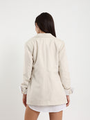 Linen Roll-Up Sleeve Blazer