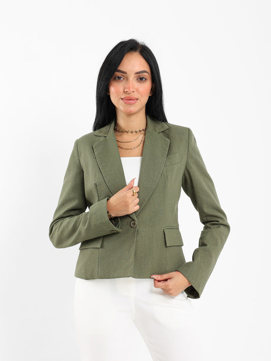 Cropped Linen Blazer