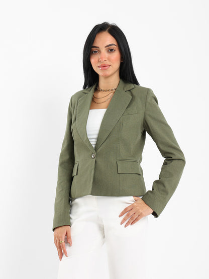 Cropped Linen Blazer