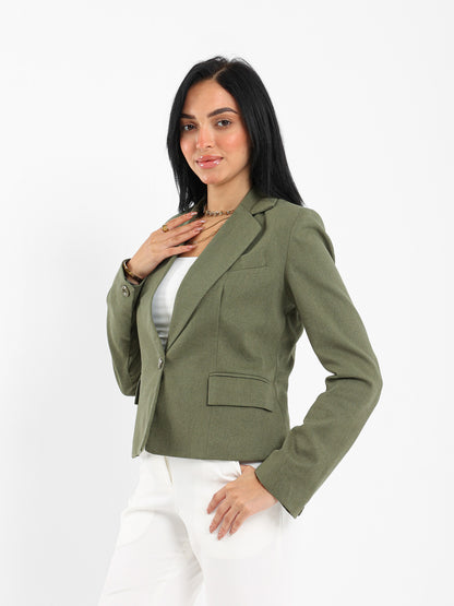 Cropped Linen Blazer