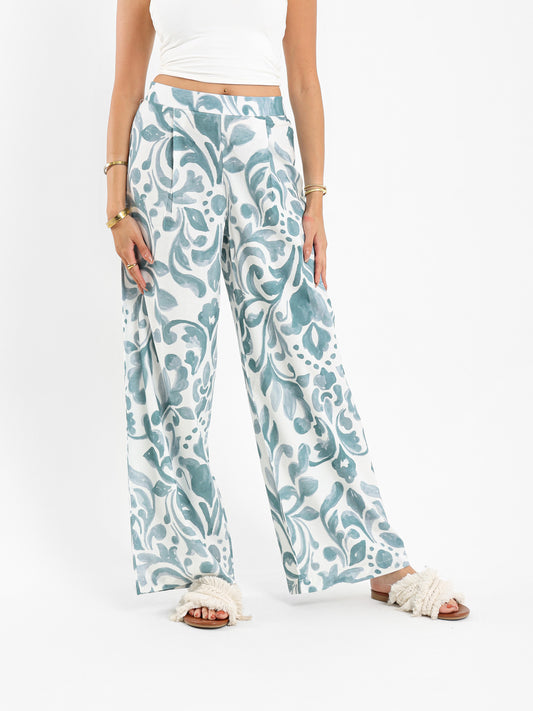 Printed Wide Legs Pants