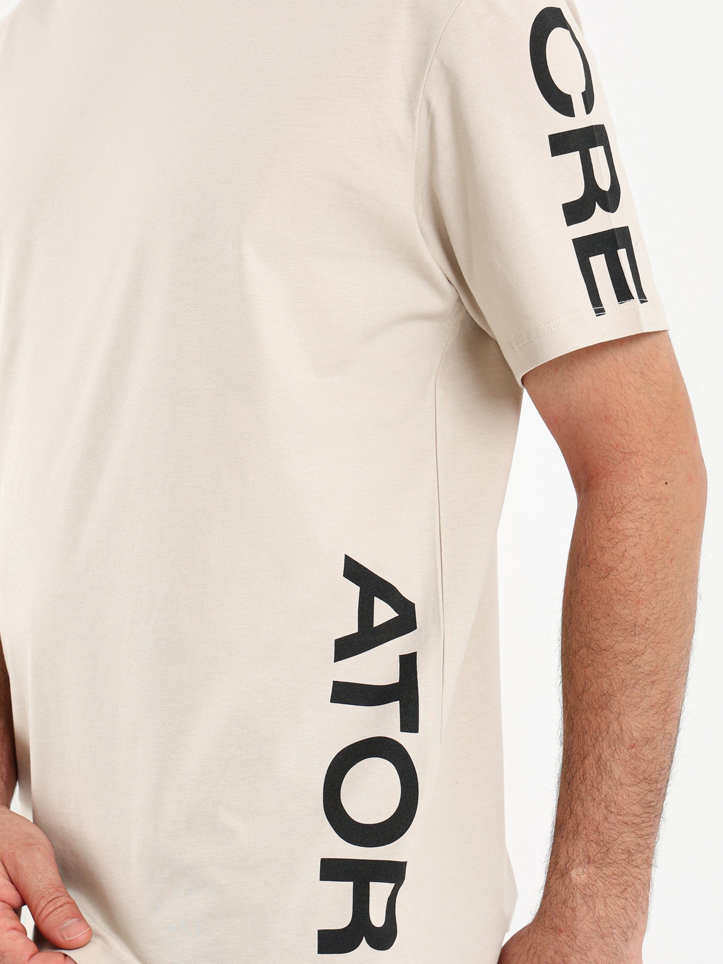 Placement Print Crew Neck Half Sleeve T-Shirt