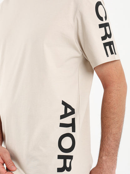Placement Print Crew Neck Half Sleeve T-Shirt
