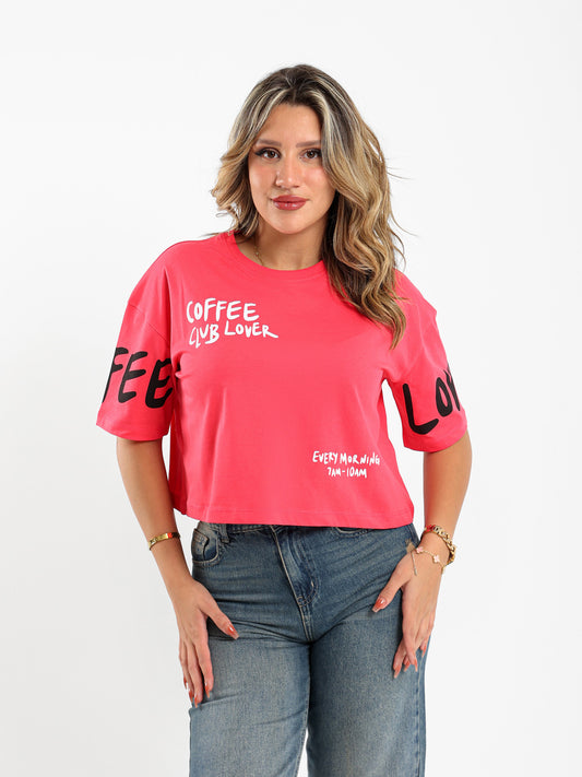 Cropped Printed T-Shirt