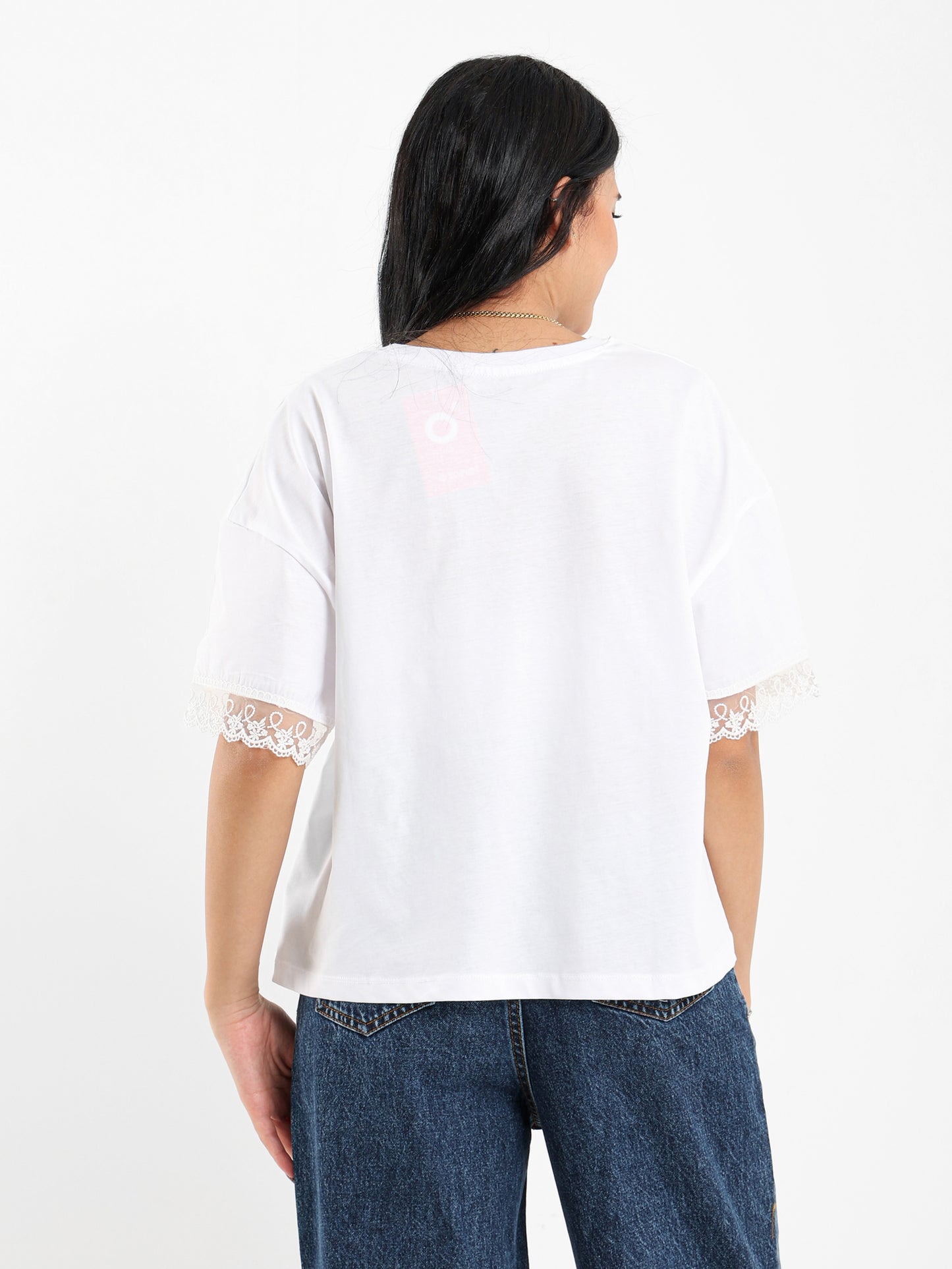 Trimmed Sleeve Print Tee