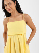 Sleeveless Long Pleated Front Dress