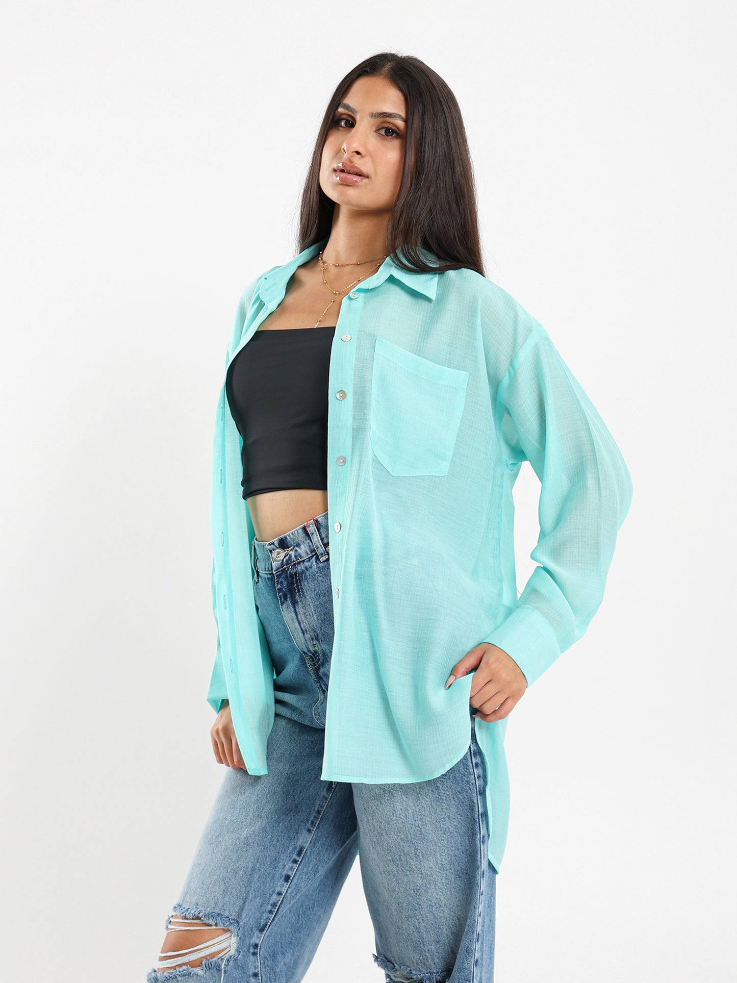 Light Textured Oversized Shirt