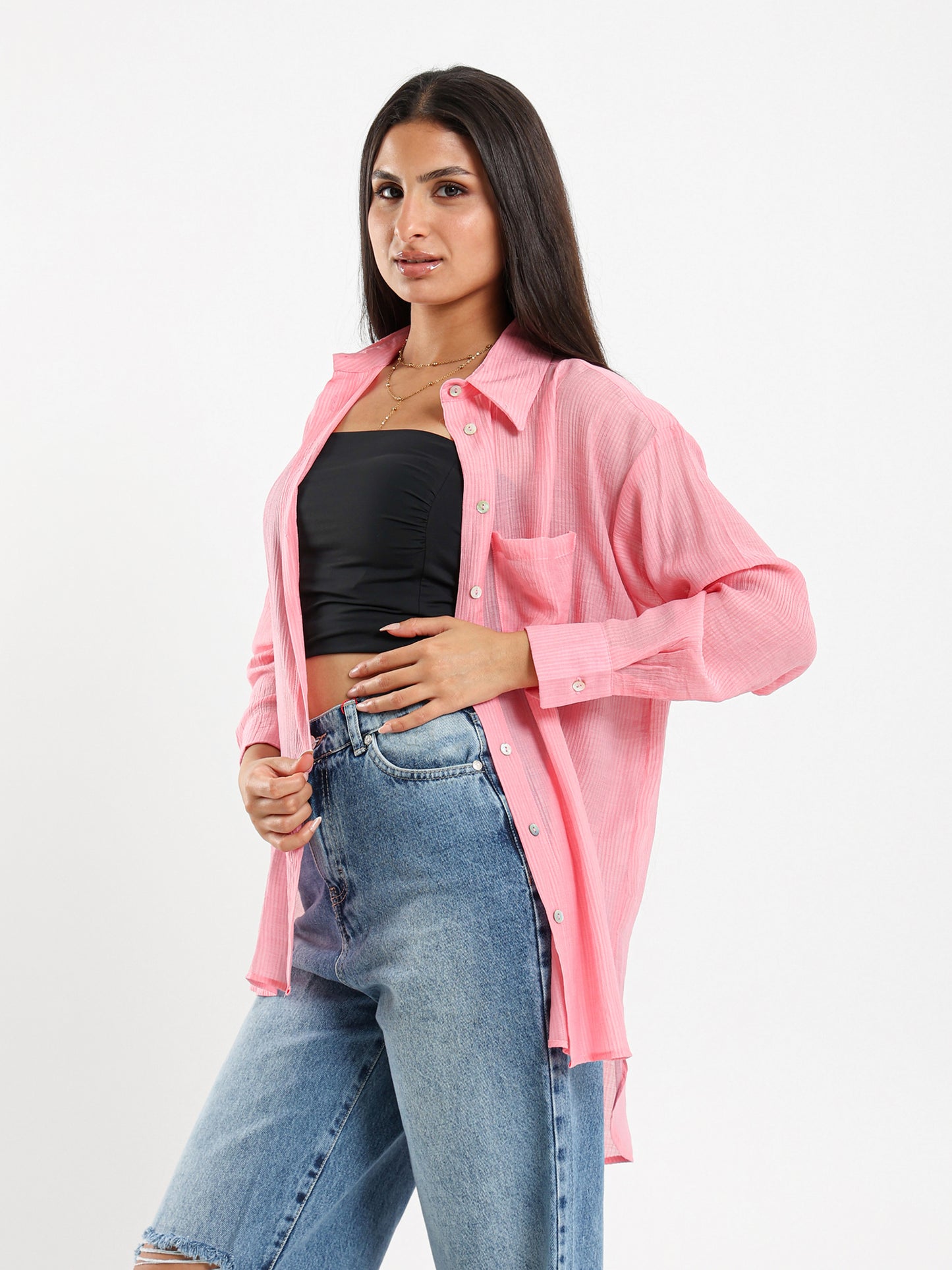 Light Textured Oversized Shirt