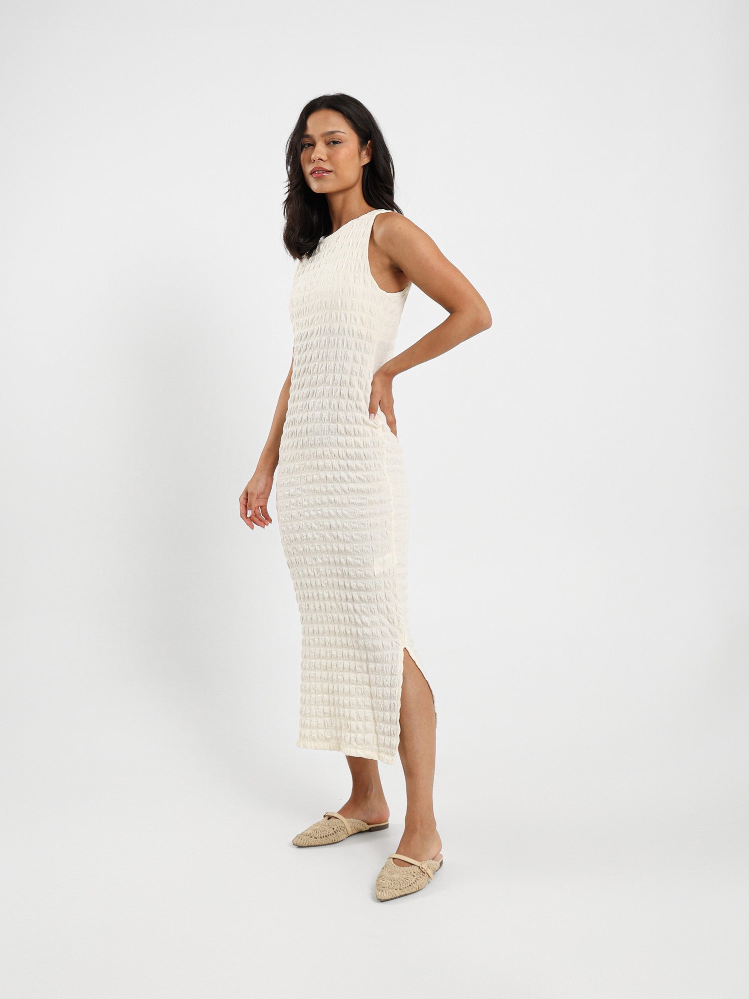 Textured Bubble Maxi Dress