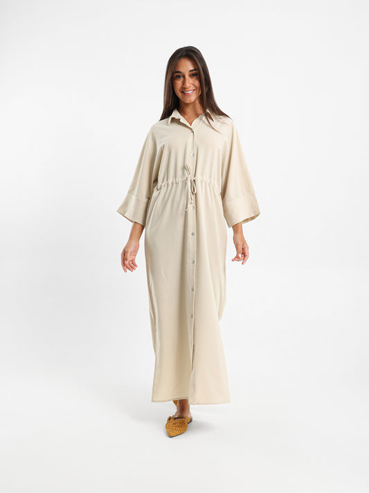 Wide Sleeve Midi Length Dress