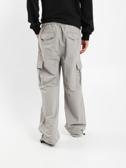 Loose Fit Pants with Pockets and Elastic Cord