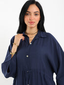 Drawstring Waist Shirt Dress