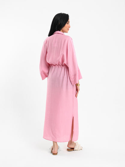 Drawstring Waist Shirt Dress