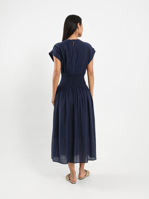 Smocked Waist Midi Dress
