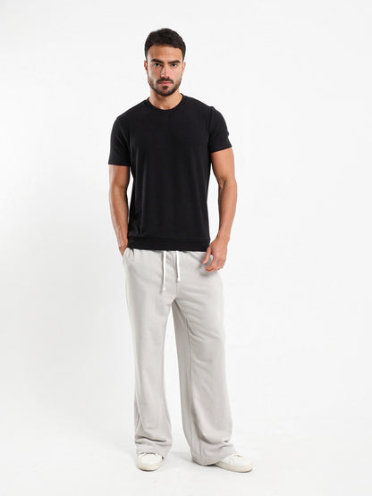 Textured Crew Neck T-Shirt
