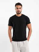 Textured Crew Neck T-Shirt