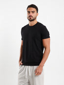 Textured Crew Neck T-Shirt