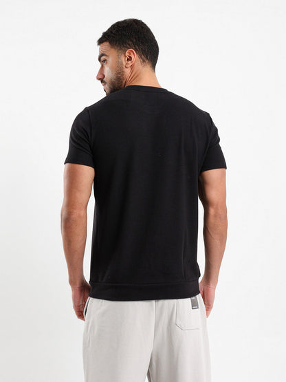 Textured Crew Neck T-Shirt