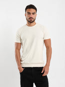 Textured Crew Neck T-Shirt