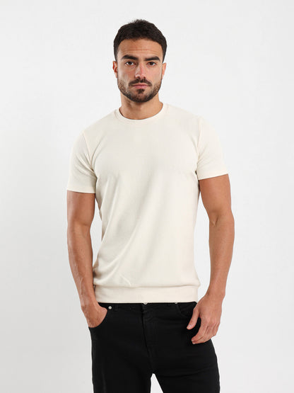 Textured Crew Neck T-Shirt