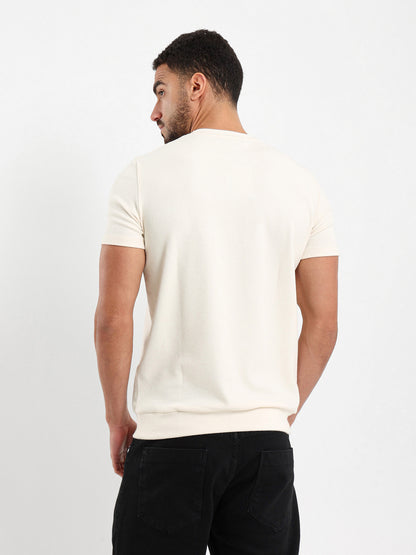 Textured Crew Neck T-Shirt