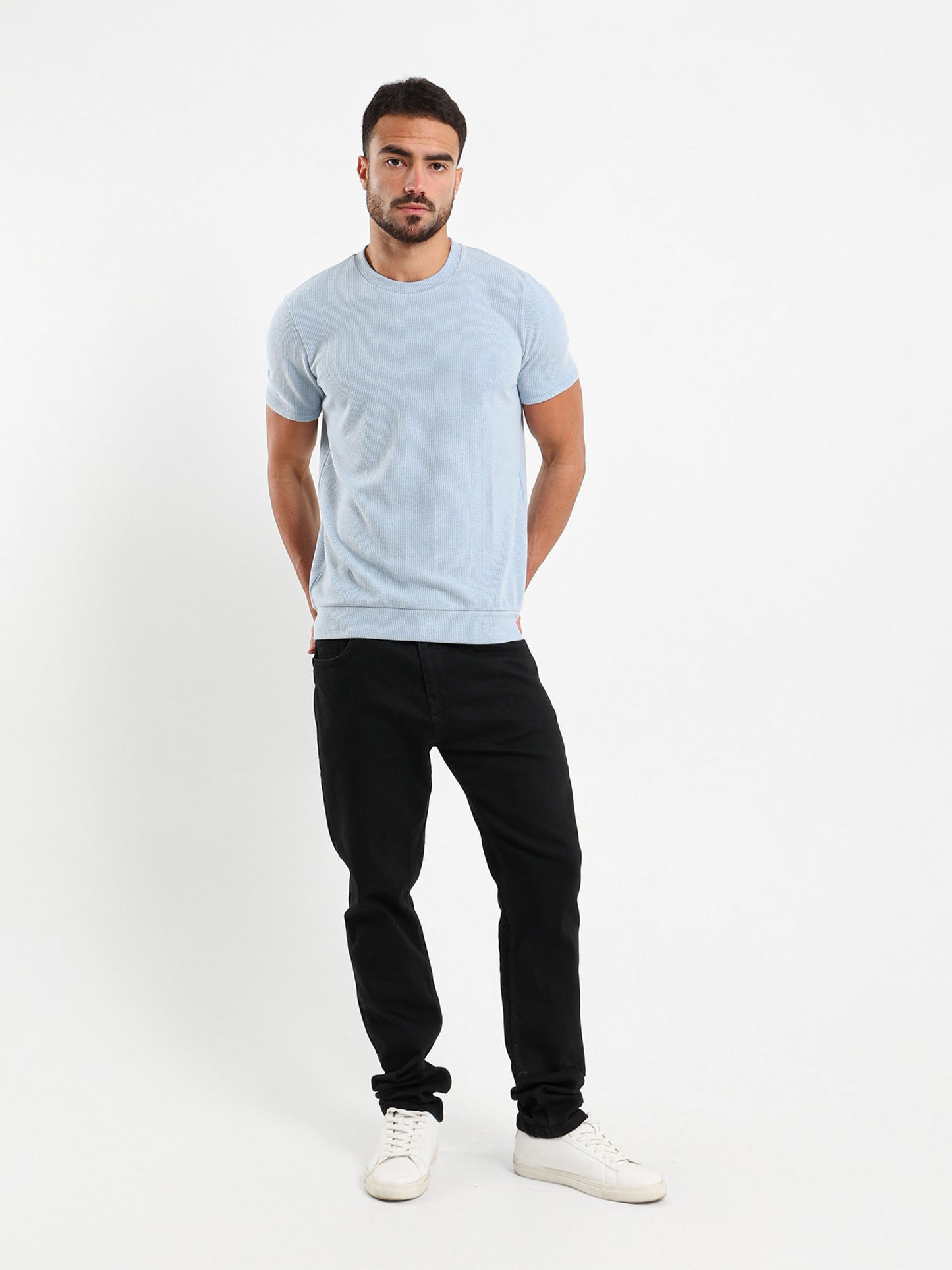 Textured Crew Neck T-Shirt