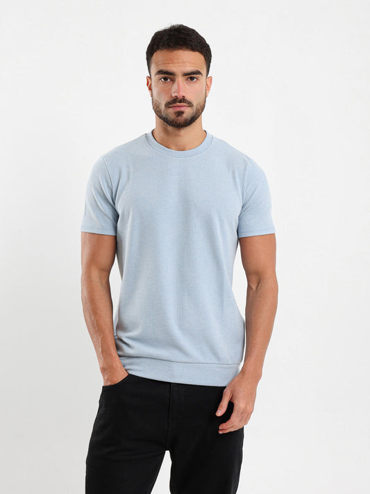 Textured Crew Neck T-Shirt