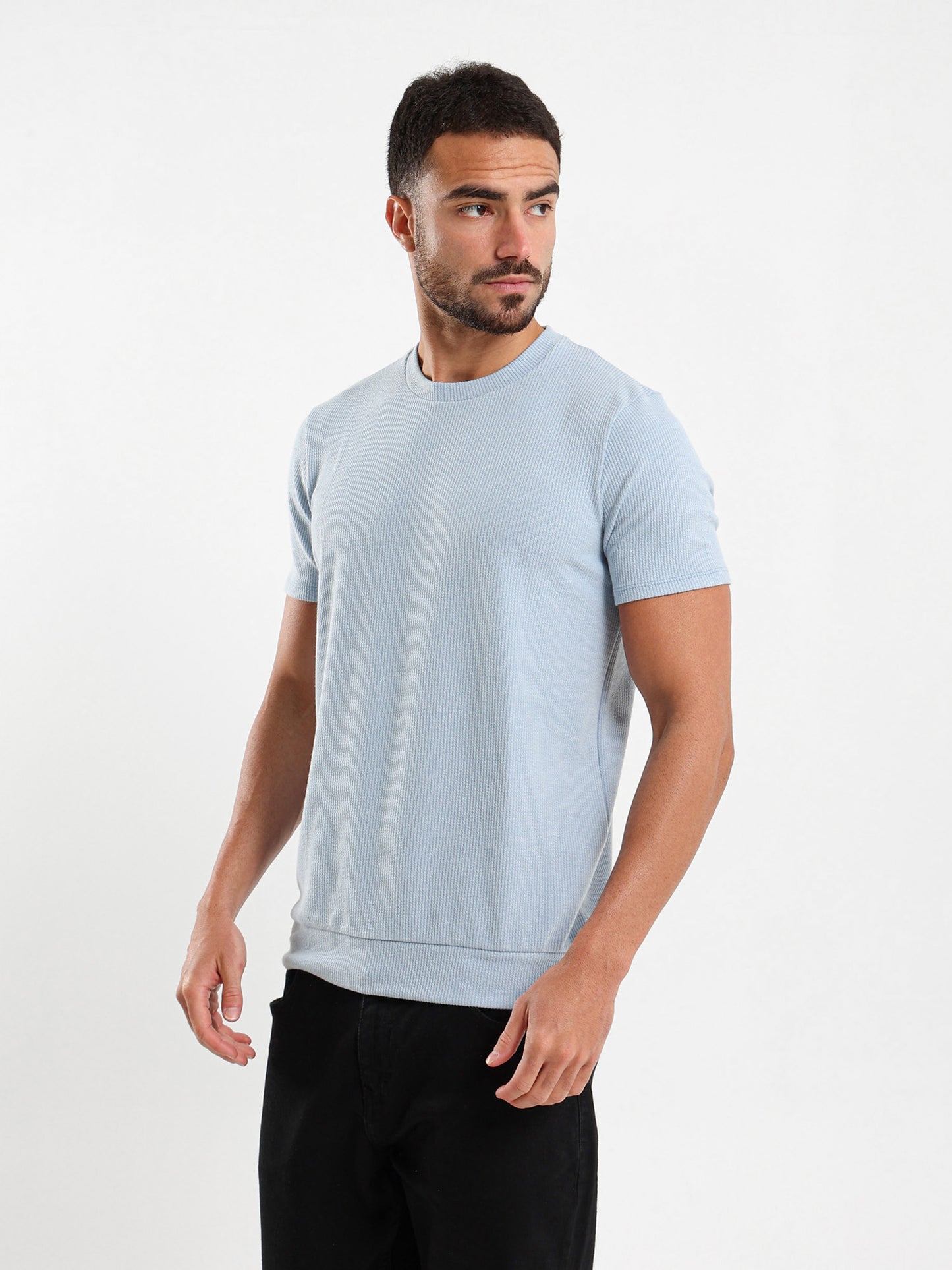 Textured Crew Neck T-Shirt