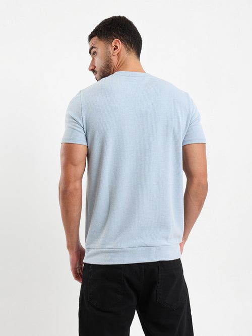 Textured Crew Neck T-Shirt