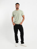 Textured Crew Neck T-Shirt