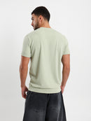 Textured Crew Neck T-Shirt