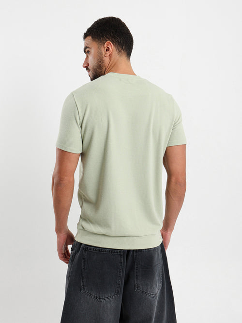 Textured Crew Neck T-Shirt