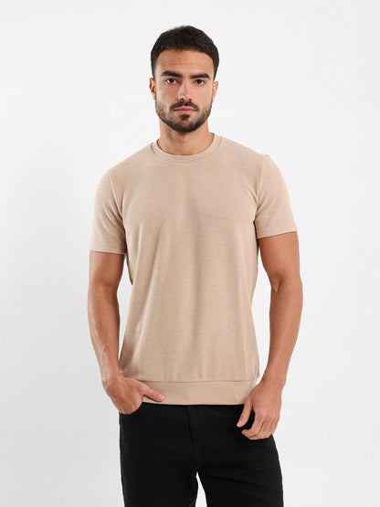 Textured Crew Neck T-Shirt