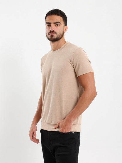 Textured Crew Neck T-Shirt