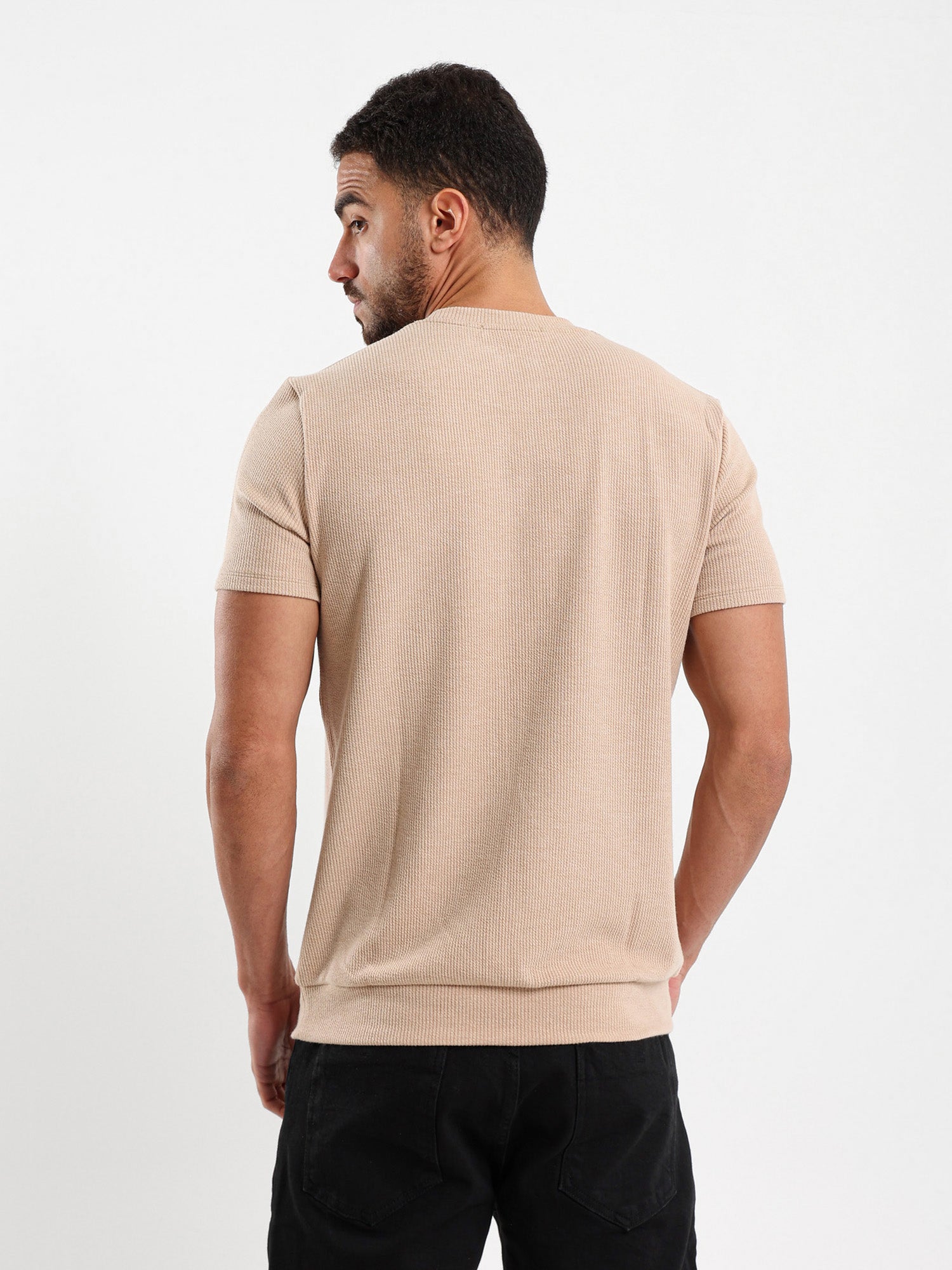 Textured Crew Neck T-Shirt