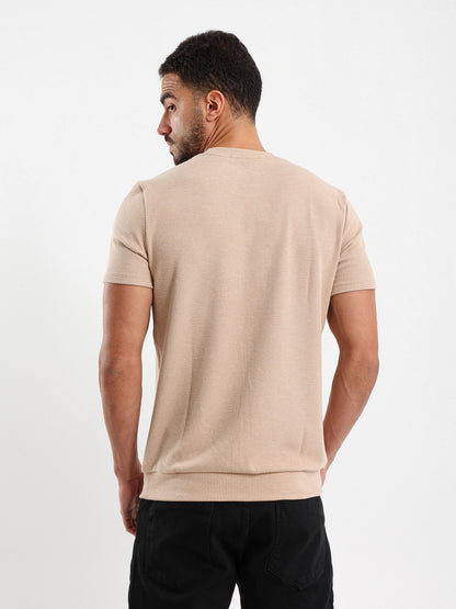 Textured Crew Neck T-Shirt