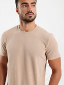 Textured Crew Neck T-Shirt
