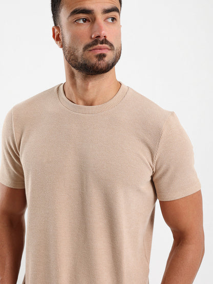Textured Crew Neck T-Shirt