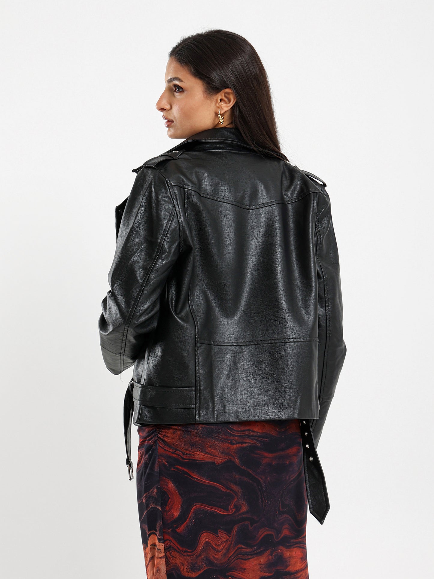 Oversized Biker Leather Jacket